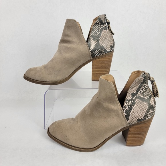 Dolcetta Jordan Womens 7.5 Snakeskin Ankle Boot Casual High Heeled Booties Vegan - Picture 2 of 12